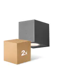 Multipack 2x D'Lite Wall Light Vrebos Black | IP54 - Suitable For 1x GU10